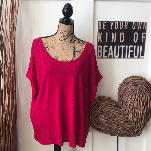 Banana Republic Fuchsia V Back Top - Picture 1 of 6